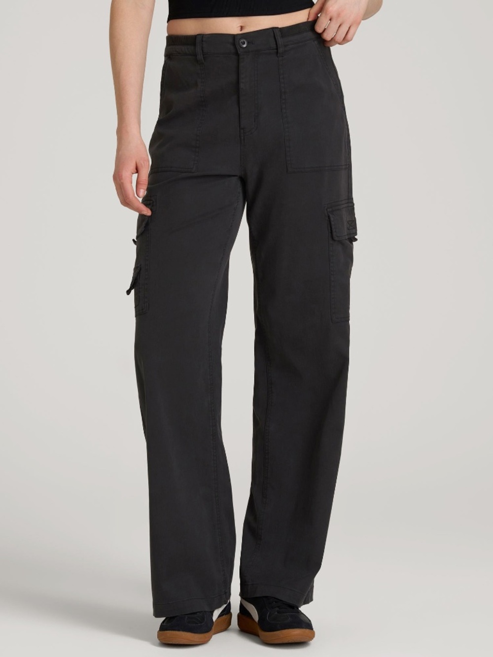 American Tall Wide Leg Cargo Pants for Tall Women in Washed Vintage 4 Tall